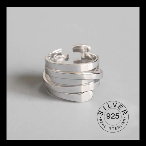 New, Wrapped Silver Ring - Picture 1 of 5